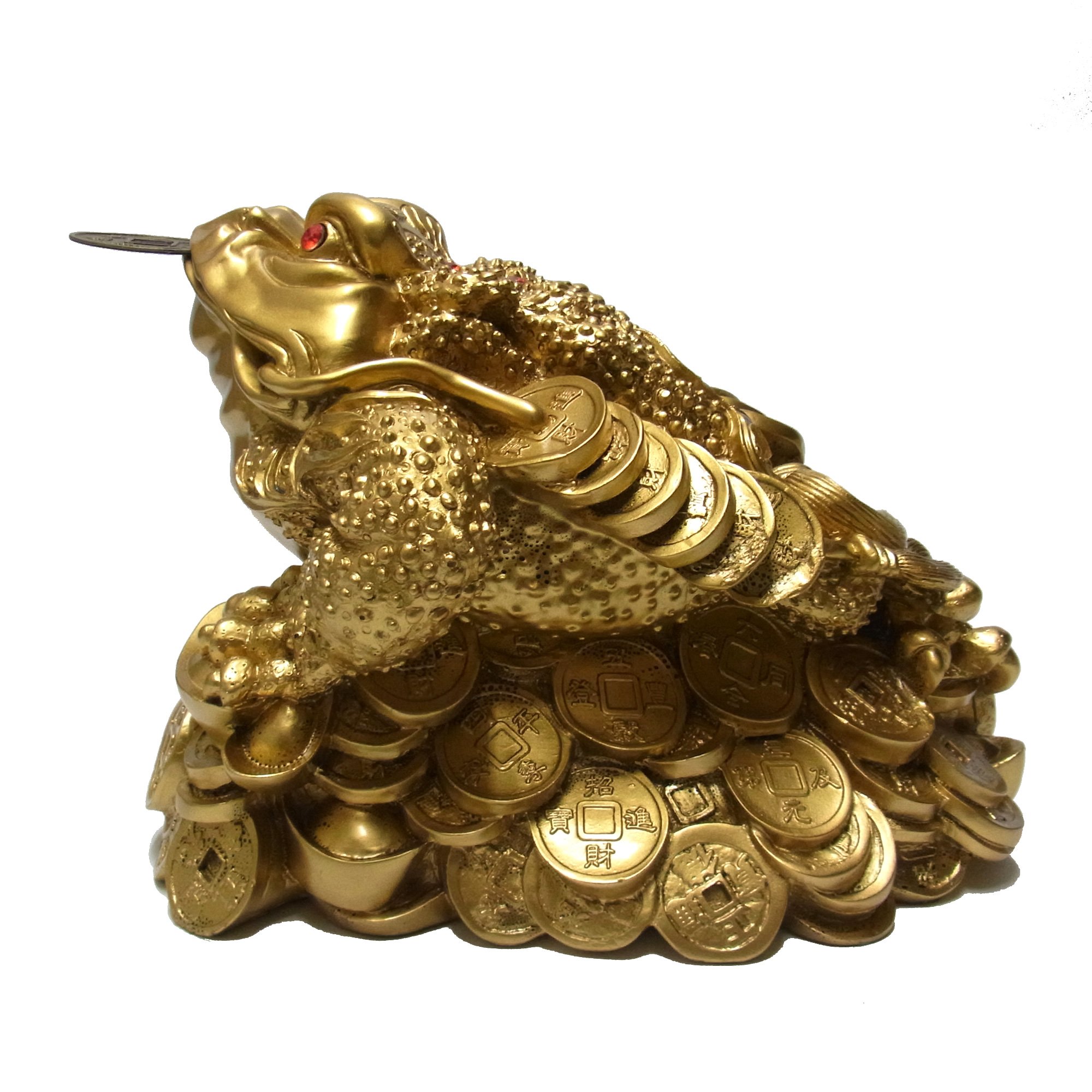 Amazon.co.jp: 三本脚の蛙 特大 銭蛙 風水 開運 カエル 置物 : ホーム